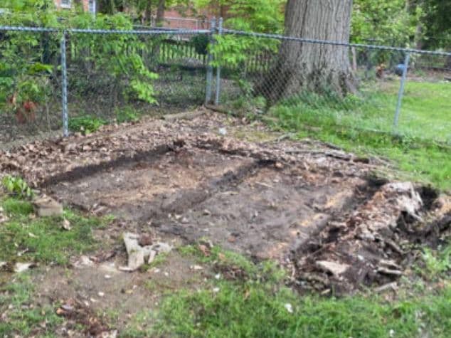 Shed teardown in Backyard, after Premium Junk Removal & Demo cleared it